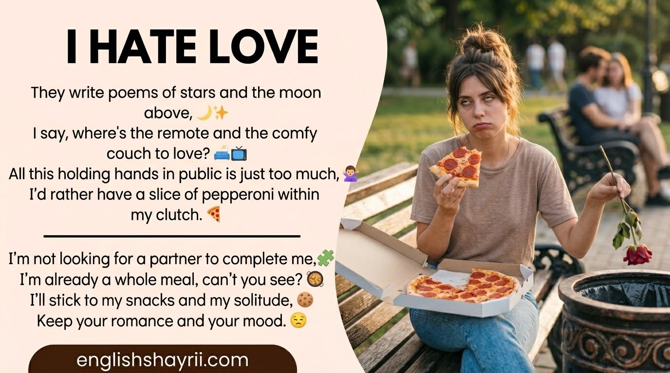 I Hate Love Shayari in English