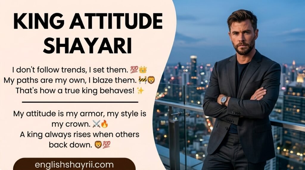 King Attitude Shayari in English