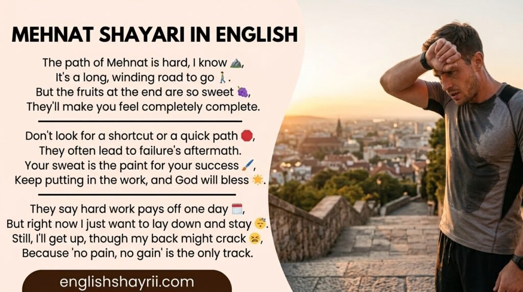 Mehnat Shayari in English
